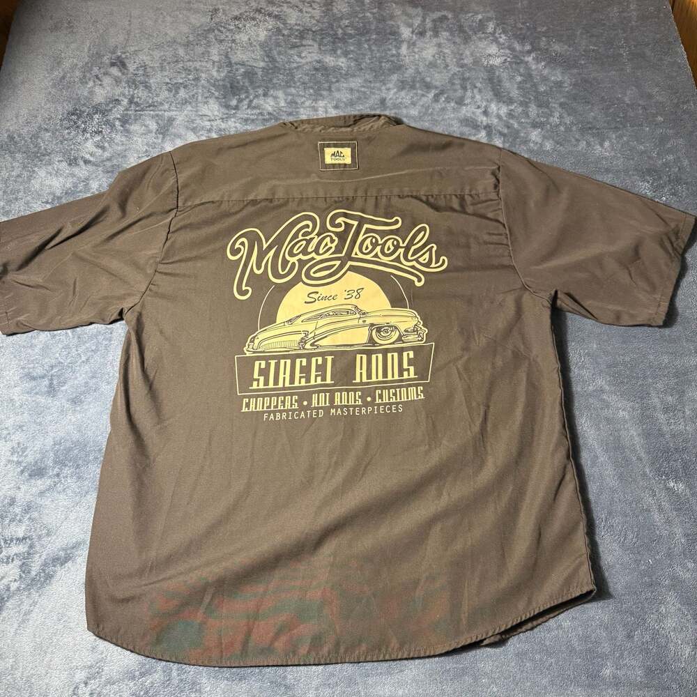 Mac Tools Street Rods Since '38 Short Sleeve Button-Down Work Shirt